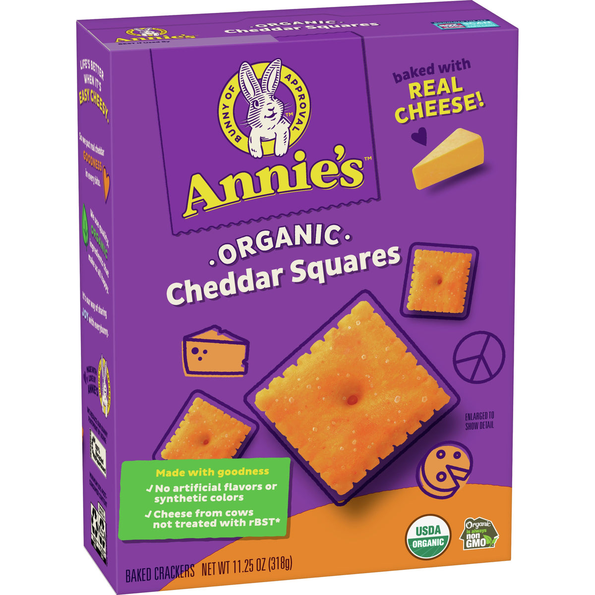 Annie'S Homegrown Cheddar Squares Cheddar Squares - Case Of 6 - 11.25 Ounce