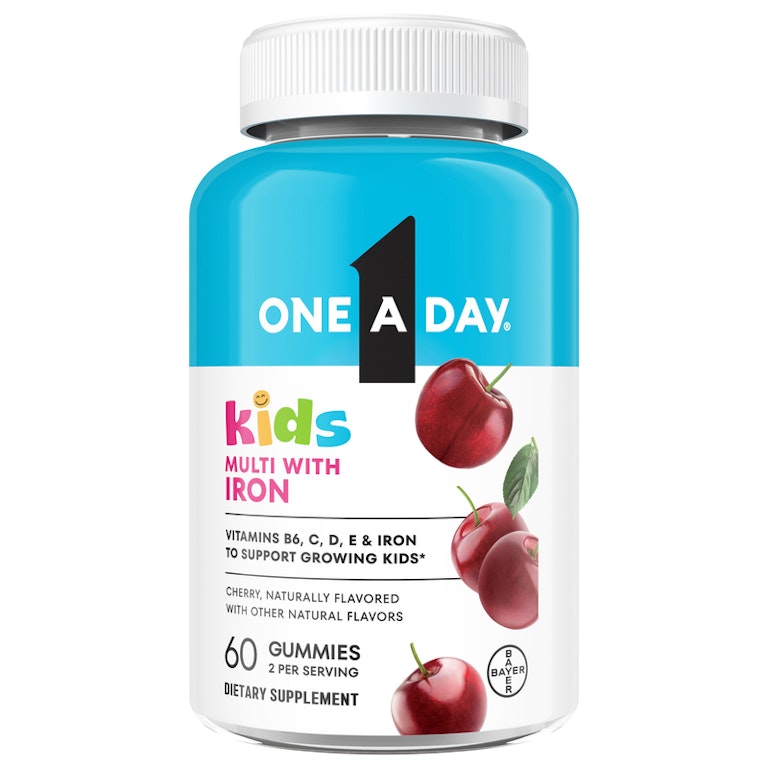 One A Day Kids Gummies Cherry Multi with Iron 60 Piece - Case of 24