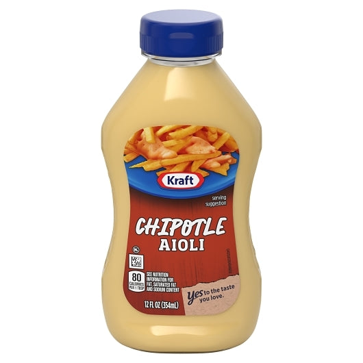 Kraft Heinz Retail Kraft Chipotle Aioli Mayonnaise, 12 Fluid Ounce - 8 Per Case