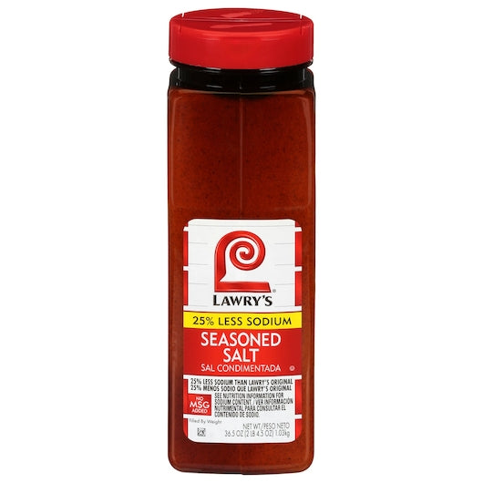 Lawry's Seasoned Salt Less Sodium 36.5 Ounce Size - 6 Per Case.