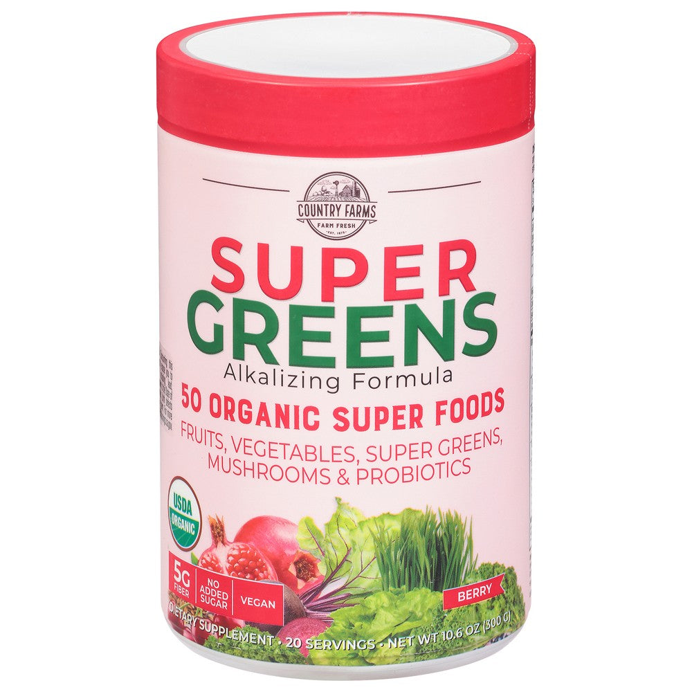 Country Farms - Super Grns Powder Berry - 1 Each-10.6 OZ