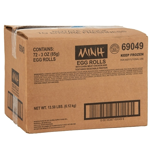 Schwan's Food Service Minh Egg Roll Chicken 3 Oz 72 Each - Per Case