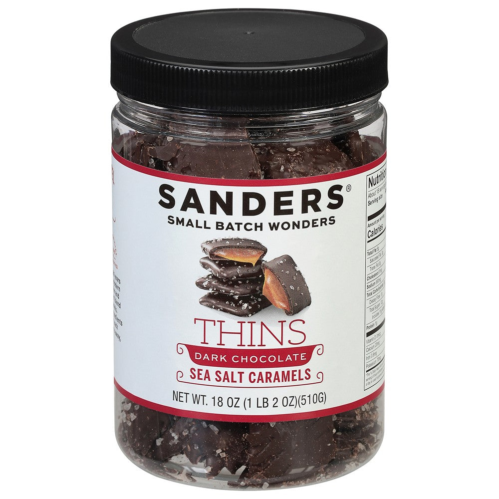 Sanders - Crmls Dk Choc Ssalt Thins - Case of 6-18 OZ