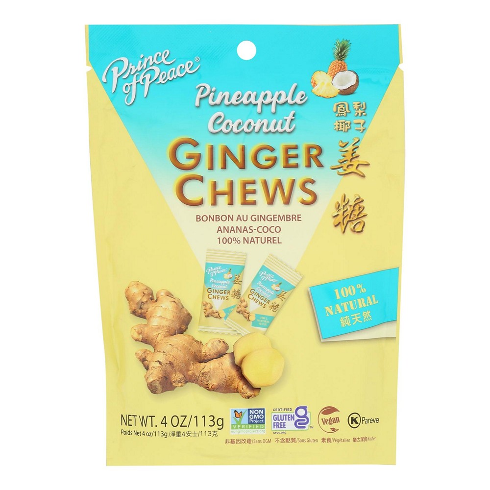 Prince Of Peace - Ginger Chews Pineap Cnut - EA of 1-4 OZ
