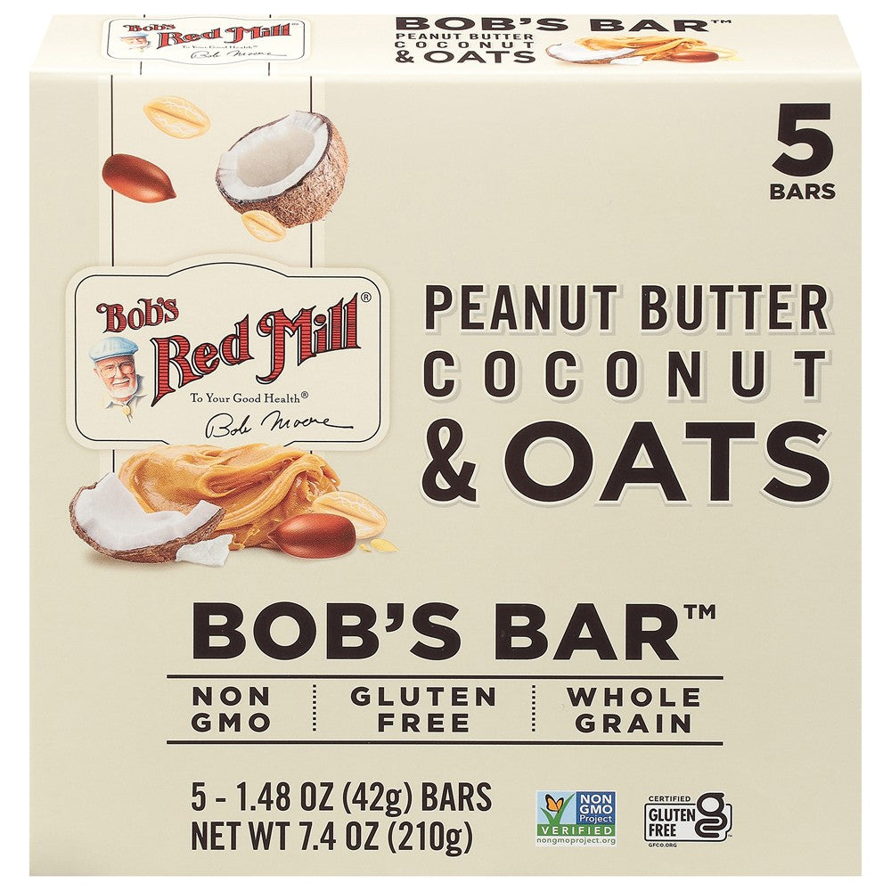 Bob's Red Mill - Bars Pbtr Coconut Oats - Case of 6-7.4 OZ