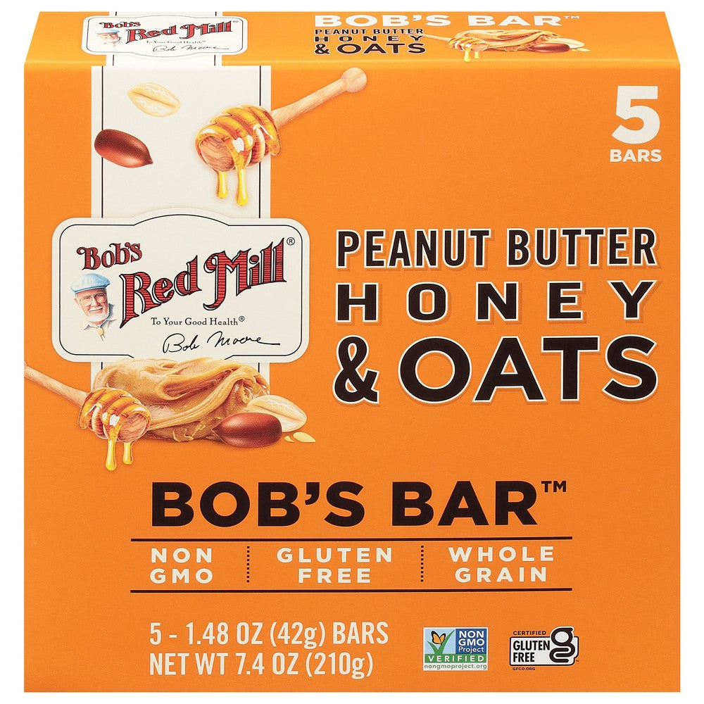 Bob's Red Mill - Bars Pbtr Honey Oats - Case of 6-7.4 OZ