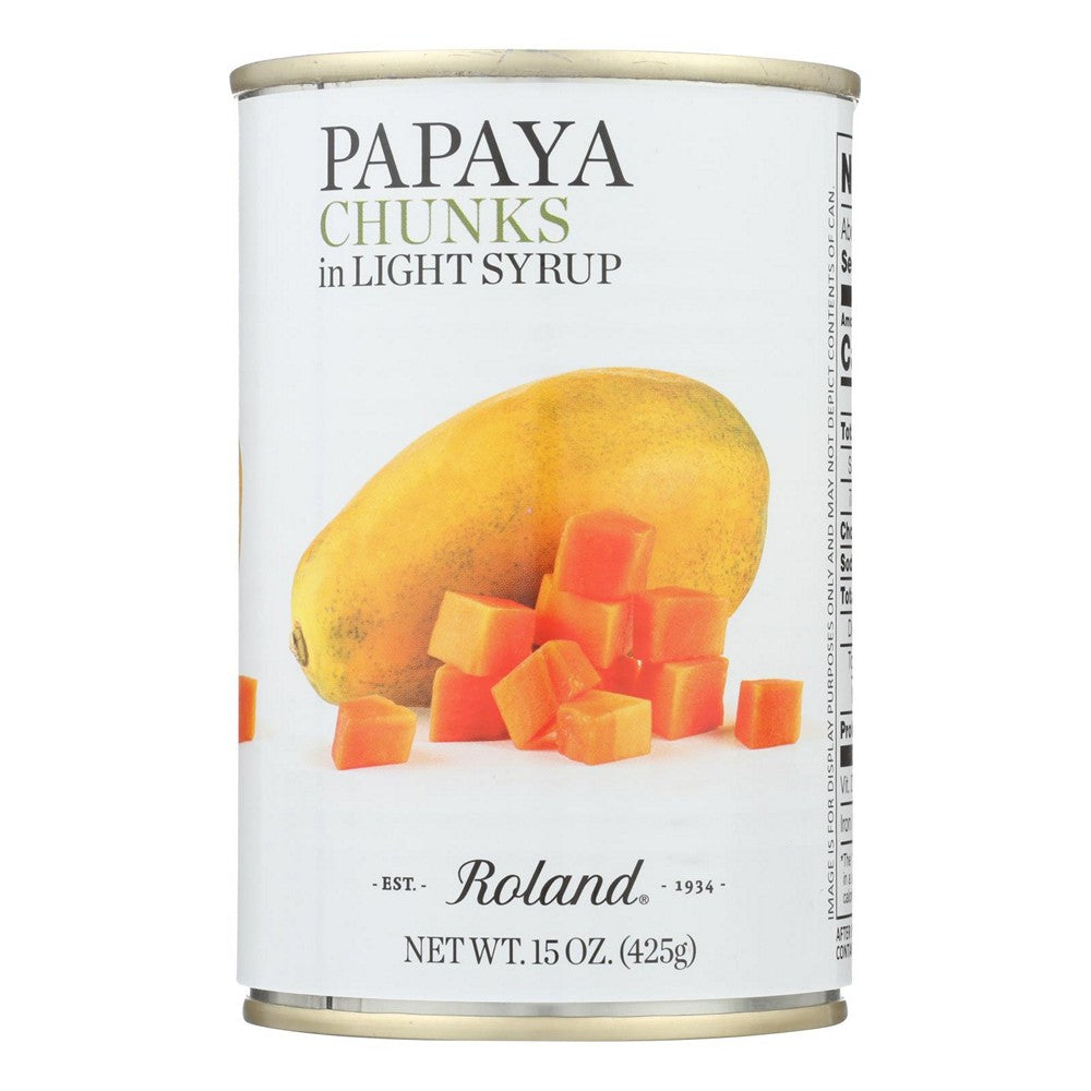 Roland Papaya Chunks - In Light Syrup - Case of 12 - 15 oz.