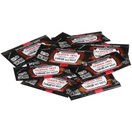 Kikkoman Ml Gluten Free Non Gmo Preservative Free Tamari Soy Sauce Packets 6 ML - 200 Per