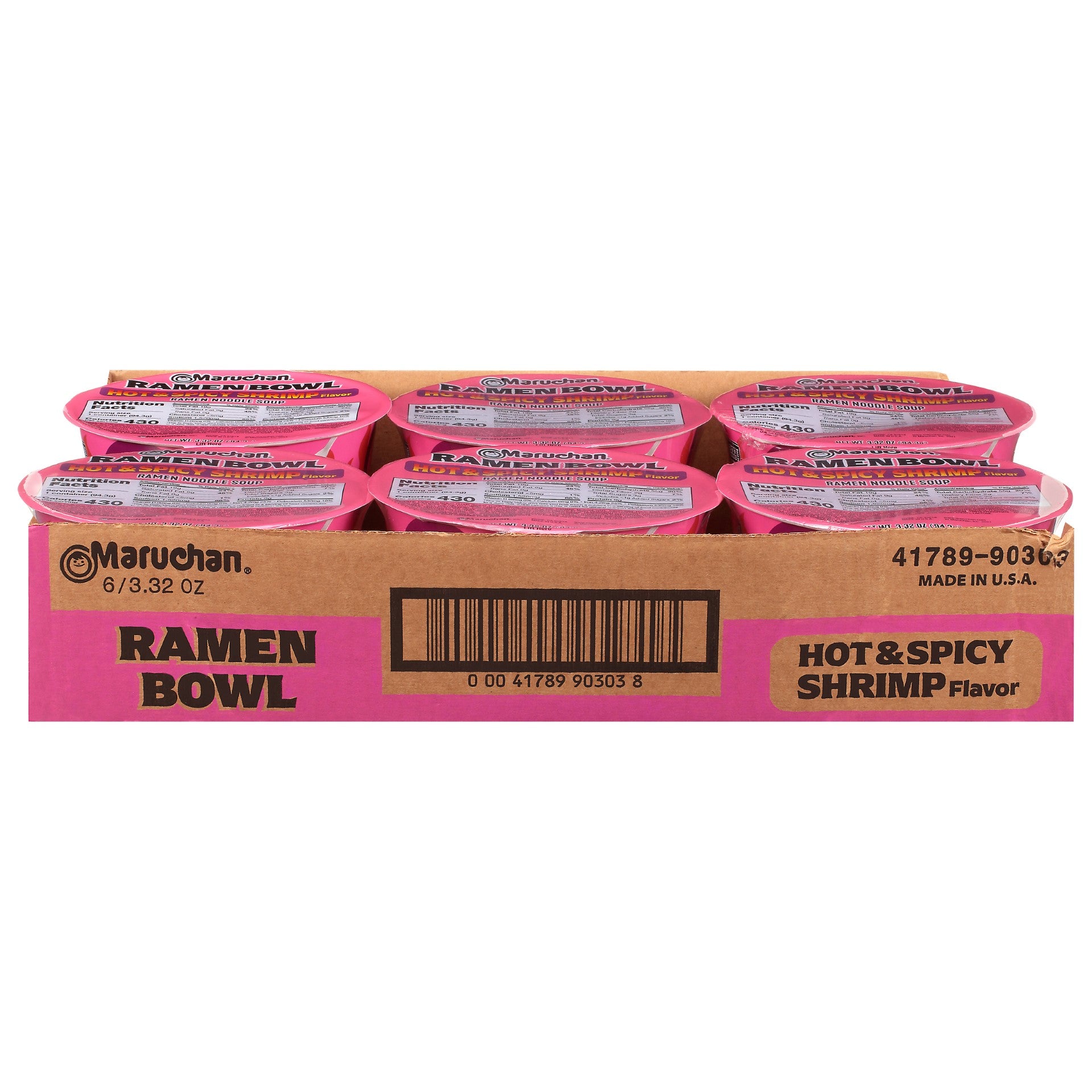 Bowl Hot & Spicy Shrimp 3.3200 Ounce Size - 6 Per Case