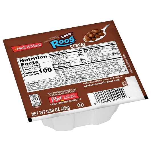 Post Consumer Brands Coco Roos Single Serve Bowl 0.88 Ounce Size - 96 Per Case
