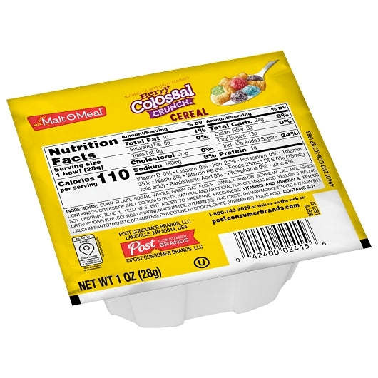 Post Consumer Brands Berry Colossal Crunch Single Serve Bowl 1 Ounce - 96 Per Case