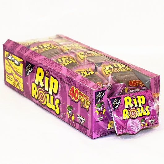 Rip Rolls Grape Goods Display Carton 1.4 Ounce Size - 288 Per Case.
