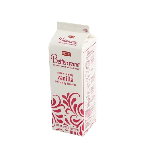 Bettercreme Vanilla Artificial Flavor Ready To Whip 2 Pound Each - 12 Per Case.