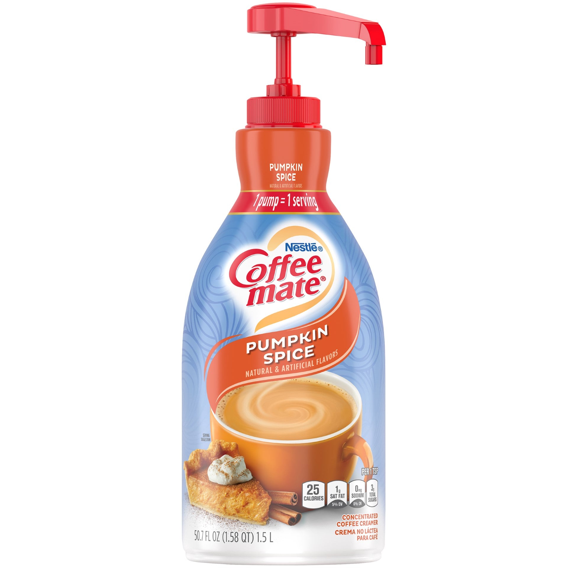 Coffee Mate Pumpkin Spice Pump Bottle 1.58 QT - 2 Per Case