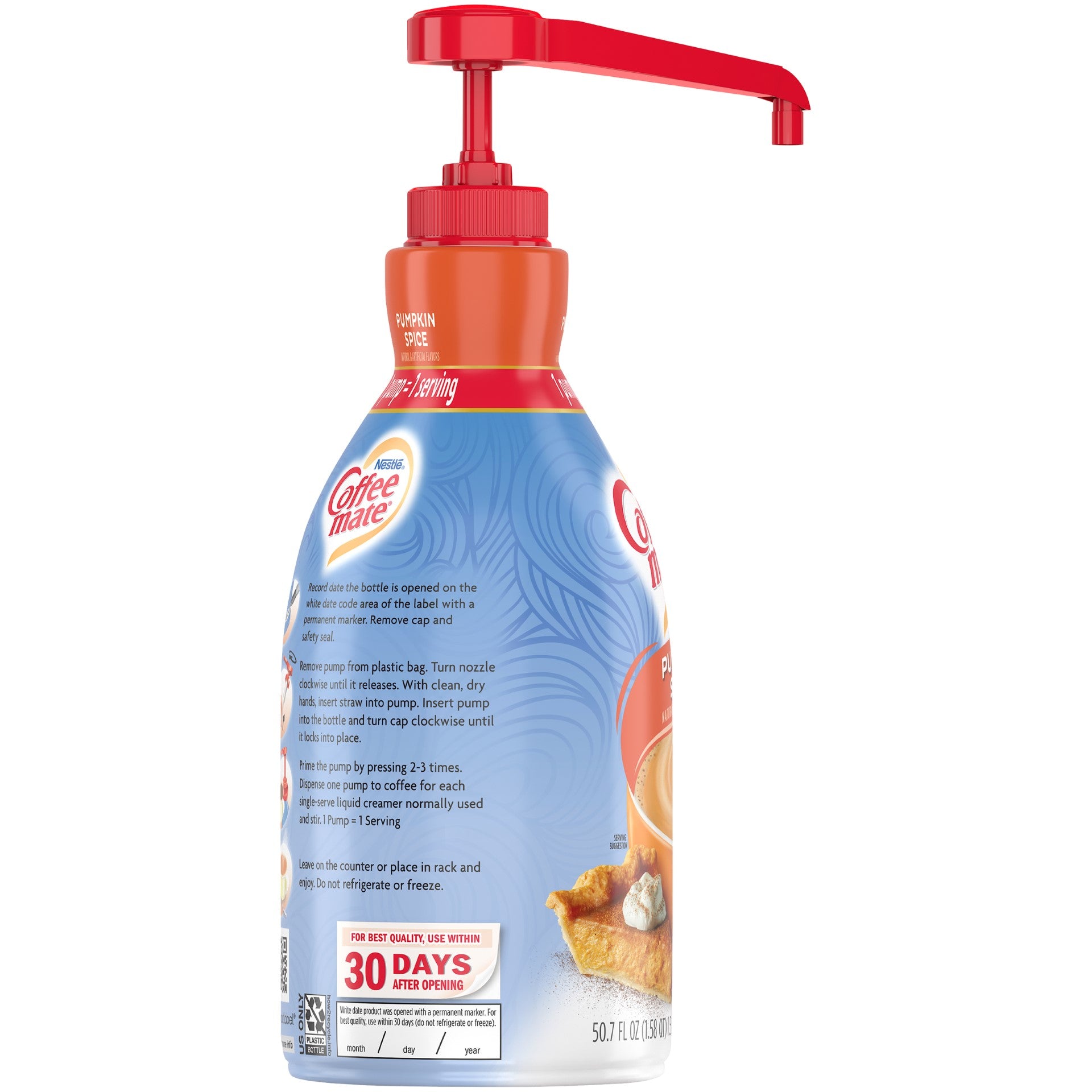 Coffee Mate Pumpkin Spice Pump Bottle 1.58 QT - 2 Per Case