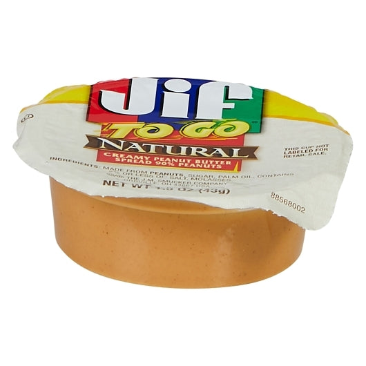 Smucker Food Jif Natural Peanut Butter to Go 1.5 Ounce Size - 96 Per Case