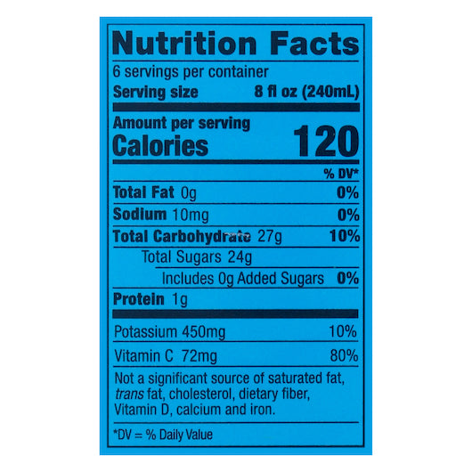 Bluebird Shelf Stable Orange Juice 48 Fluid Ounce - 8 Per Case.