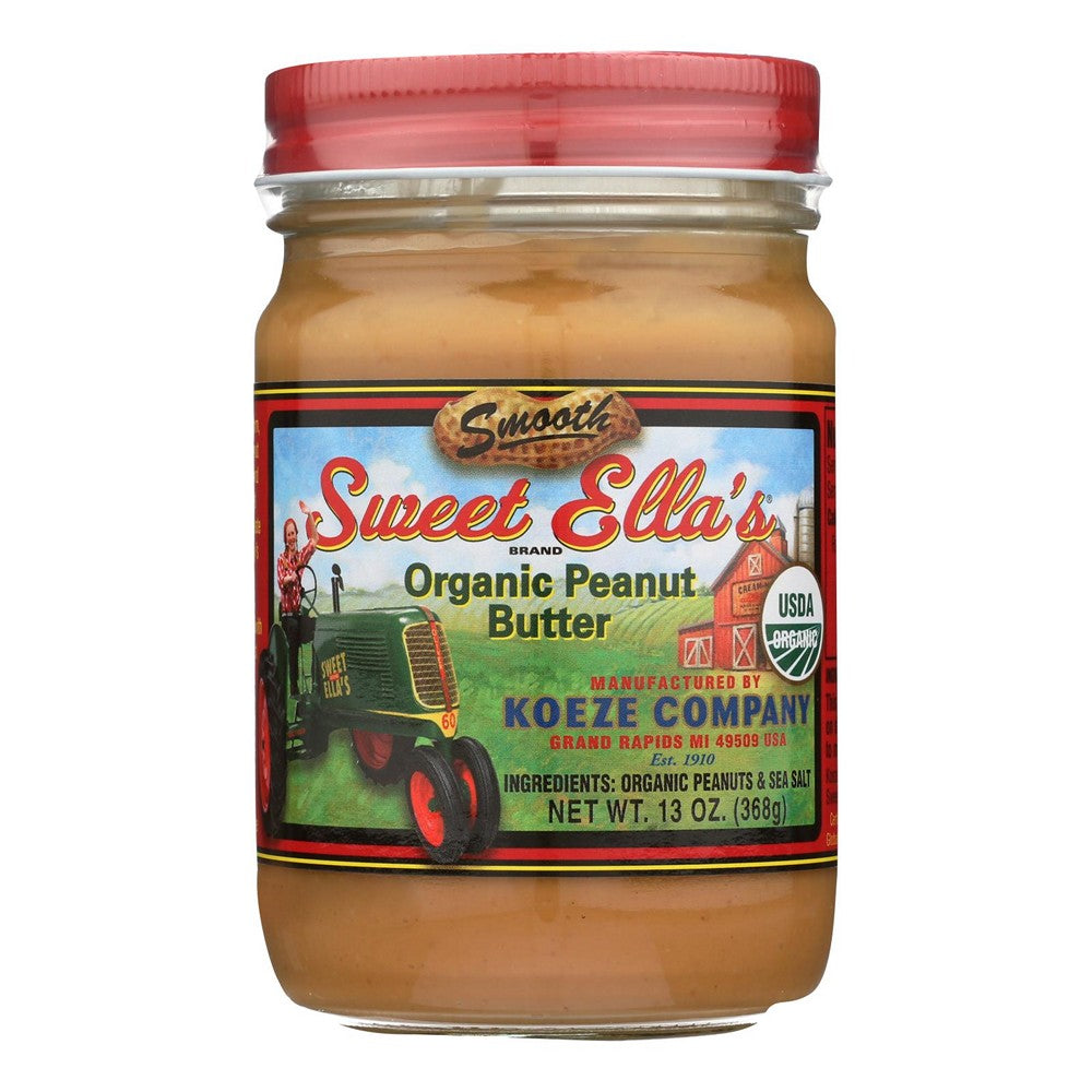 Sweet Ella's - Peanut Butter Organic Smooth - Case of 6-13 OZ