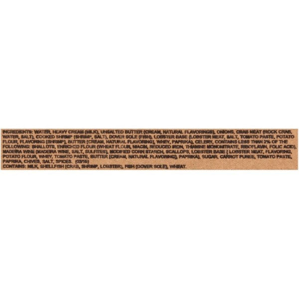 True Soups Seafood Bisque 16 Pound Each - 1 Per Case