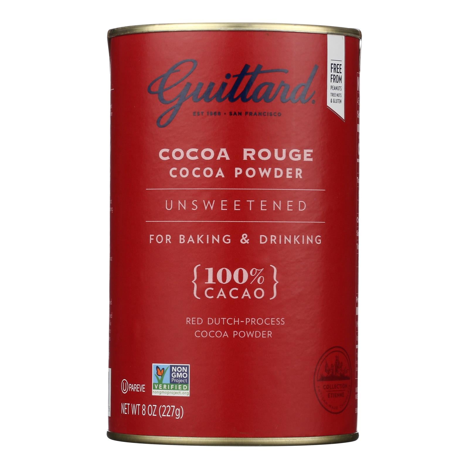 Guittard Chocolate - Cocoa Powder Uns Cocoa Rouge - Case of 9-8 OZ