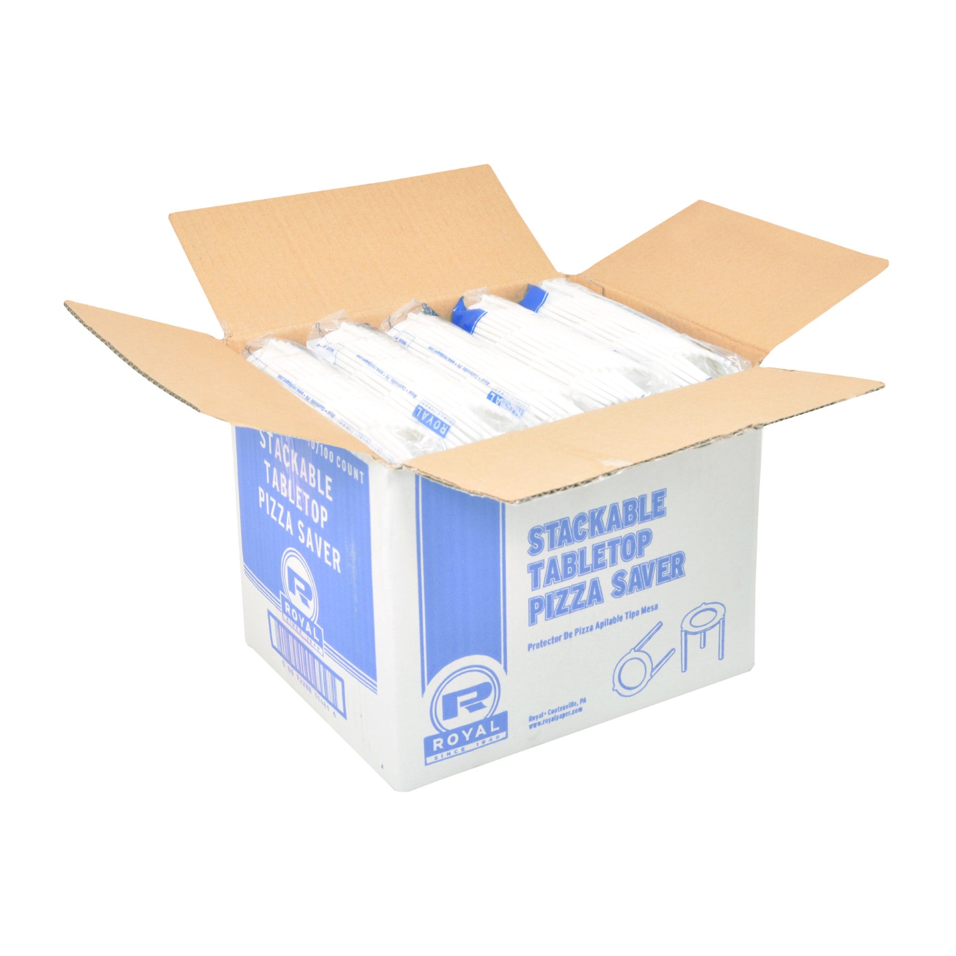 Royal Tabletop Pizza Saver 1.5" Tall Packed 10 Packs Of 100 Per Case
