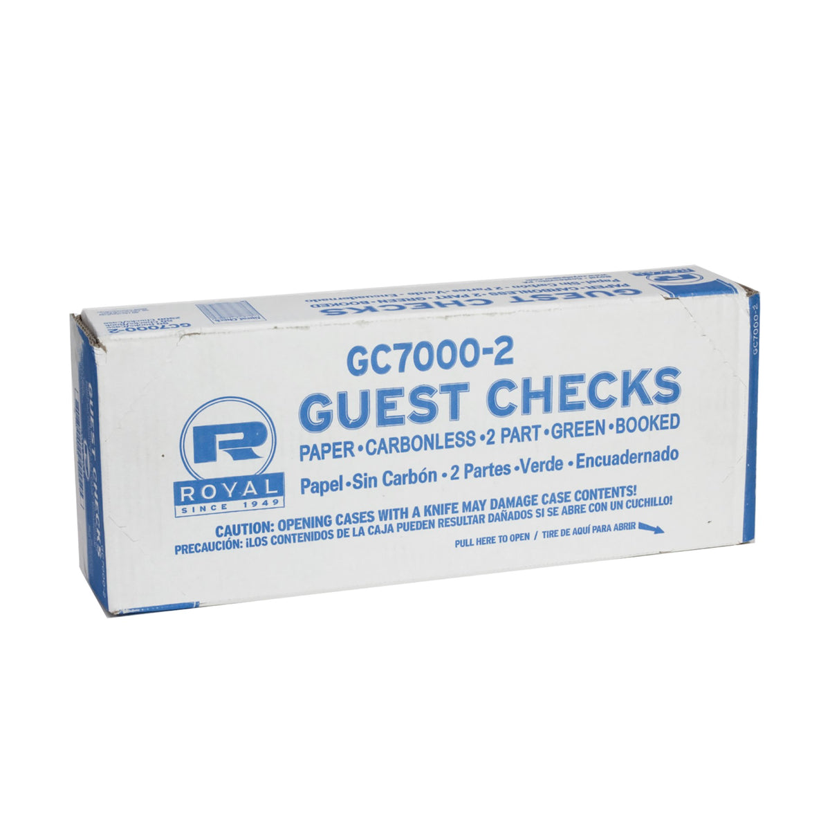 Amercare Royal Guest Check Paper Carbonless 2 Part Booked Pkd 50/50 17 Lines - Green - 5 Per Case