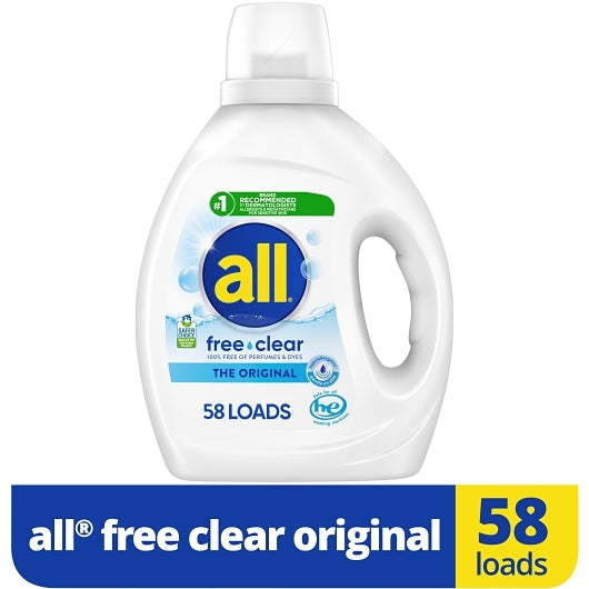 All Laundry Free And Clear, 73 Fluid Ounce, 6 Per Case