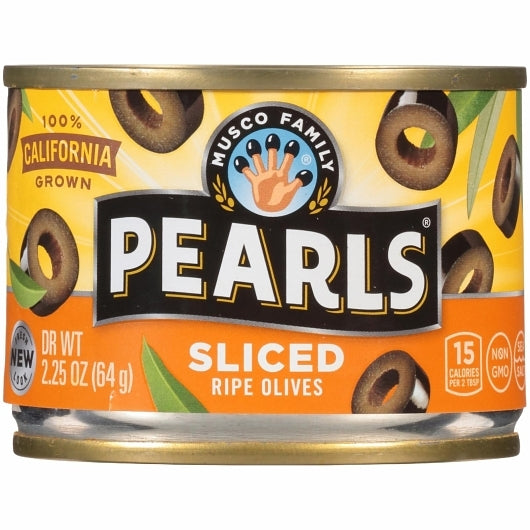 Musco Olives Sliced Black Ripe Olives 2.25 Ounce Size - 12 Per Case