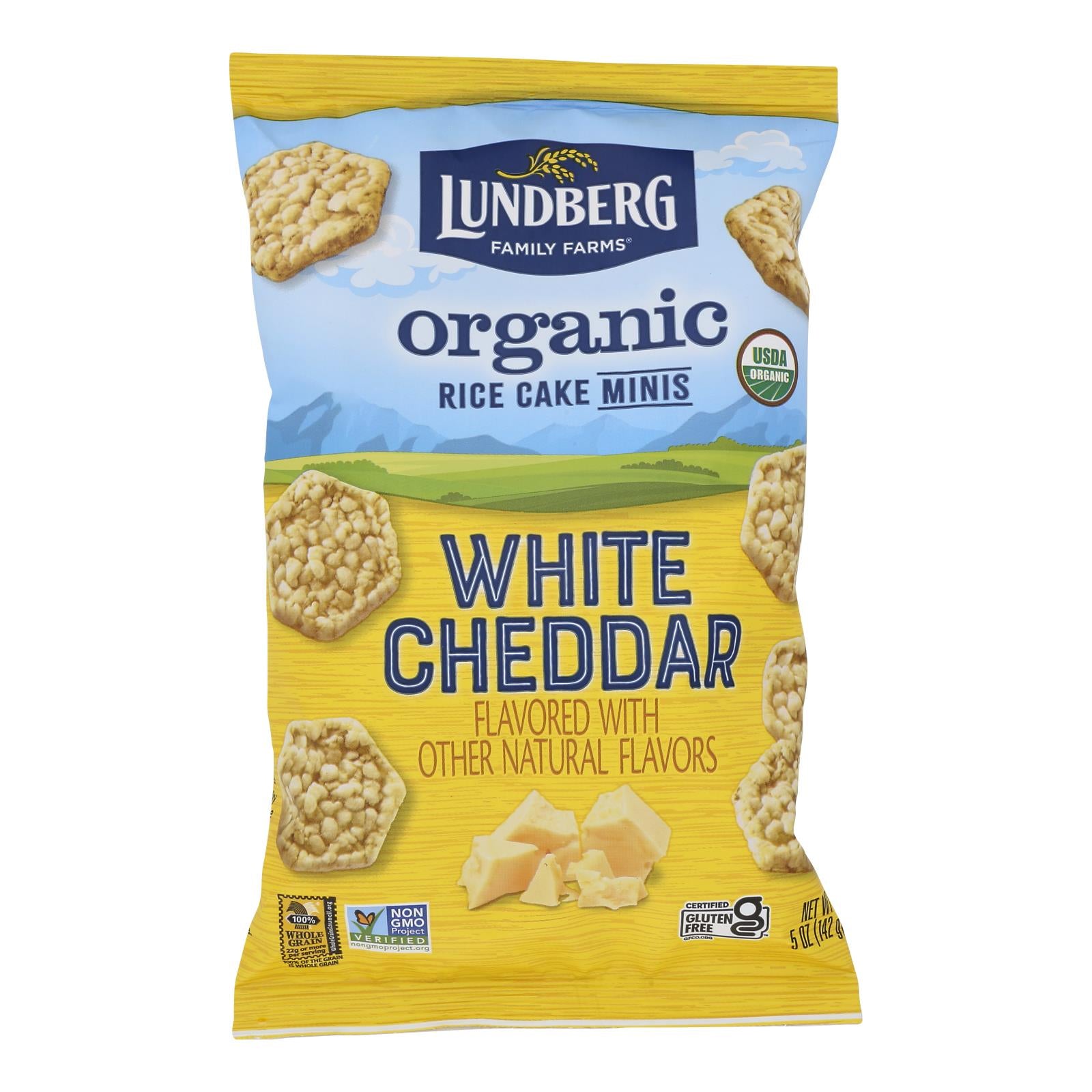 Lundberg Family Farms - Rice Ck Mini Wht Ched - Case of 6-5 Ounce