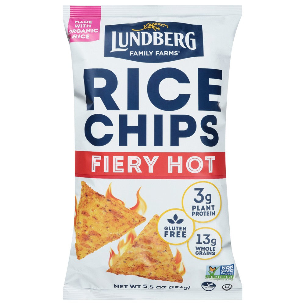 Lundberg Family Farms - Rice Chips Fiery Hot - Case of 6-5.5 OZ