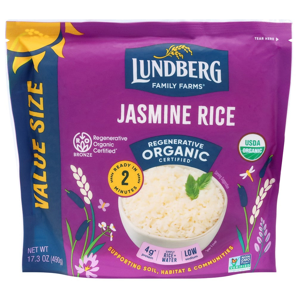 Lundberg Family Farms - Rice Og2 White Jasmine - Case of 6-17.3 OZ