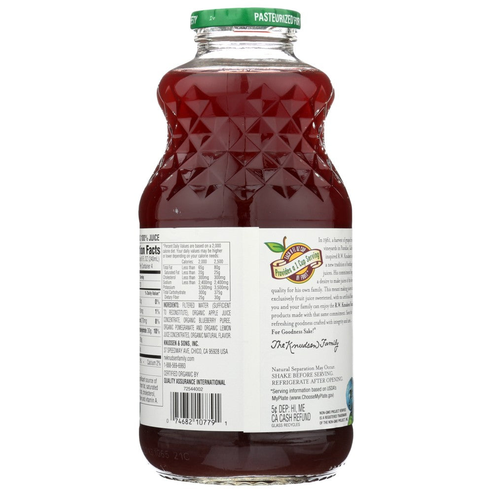 Knudsen Juice Blubry Pmgrnt - 32 Fluid Ounce, Case of 6