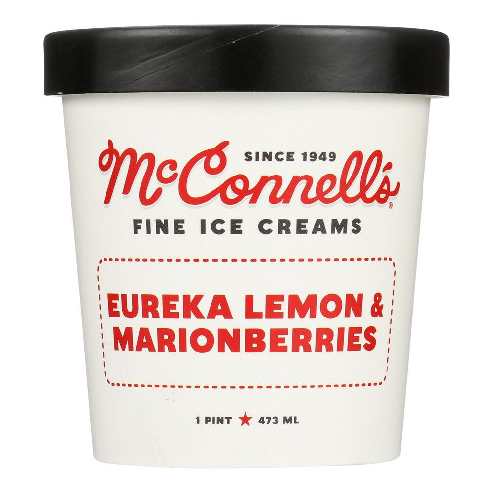 Mcconnell's Fine Ice Creams Eureka Lemon & Marionberries Ice Cream - Case of 8 - 1 PINT
