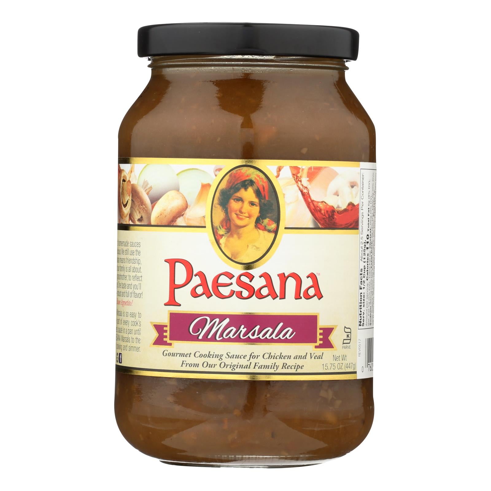 Paesana Cooking Marsala - Sauce - Case of 6 - 15.75 Ounce.