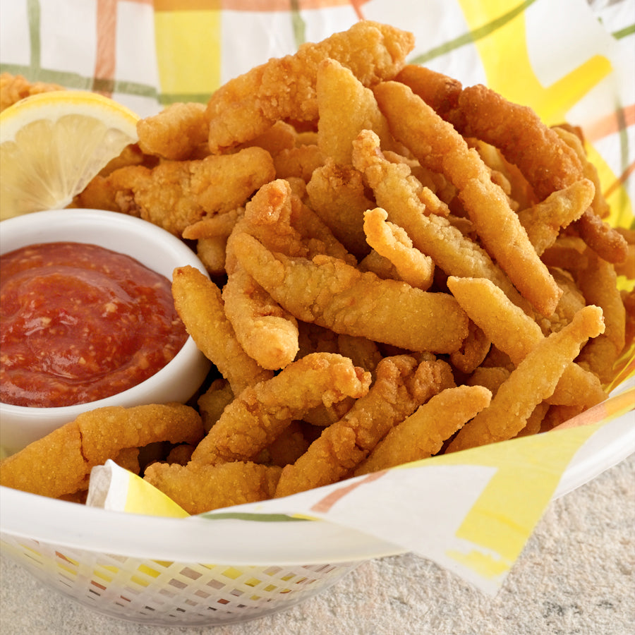 Clam Strips Frozen Prefried 4 Ounce Size - 24 Per Case