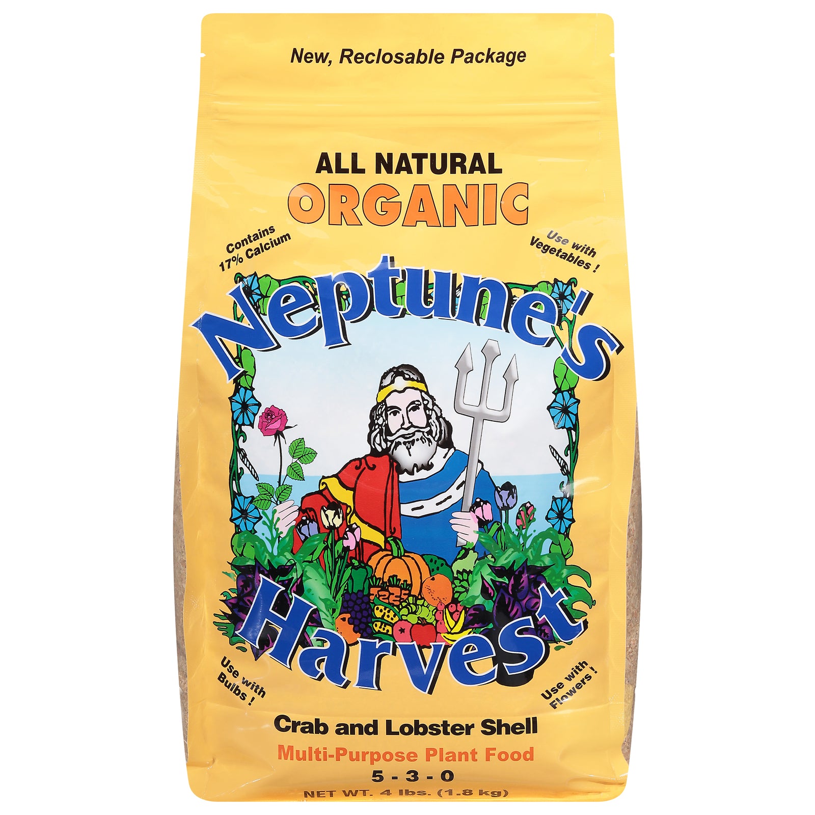 Neptune's Harvest Crab Shell Fertilizer - Orange Label - 4 Lb