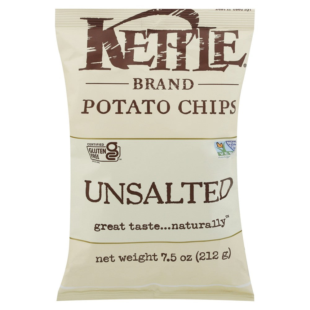 Kettle Brand - Potato Chip Unsalted - Case of 12-7.5 OZ