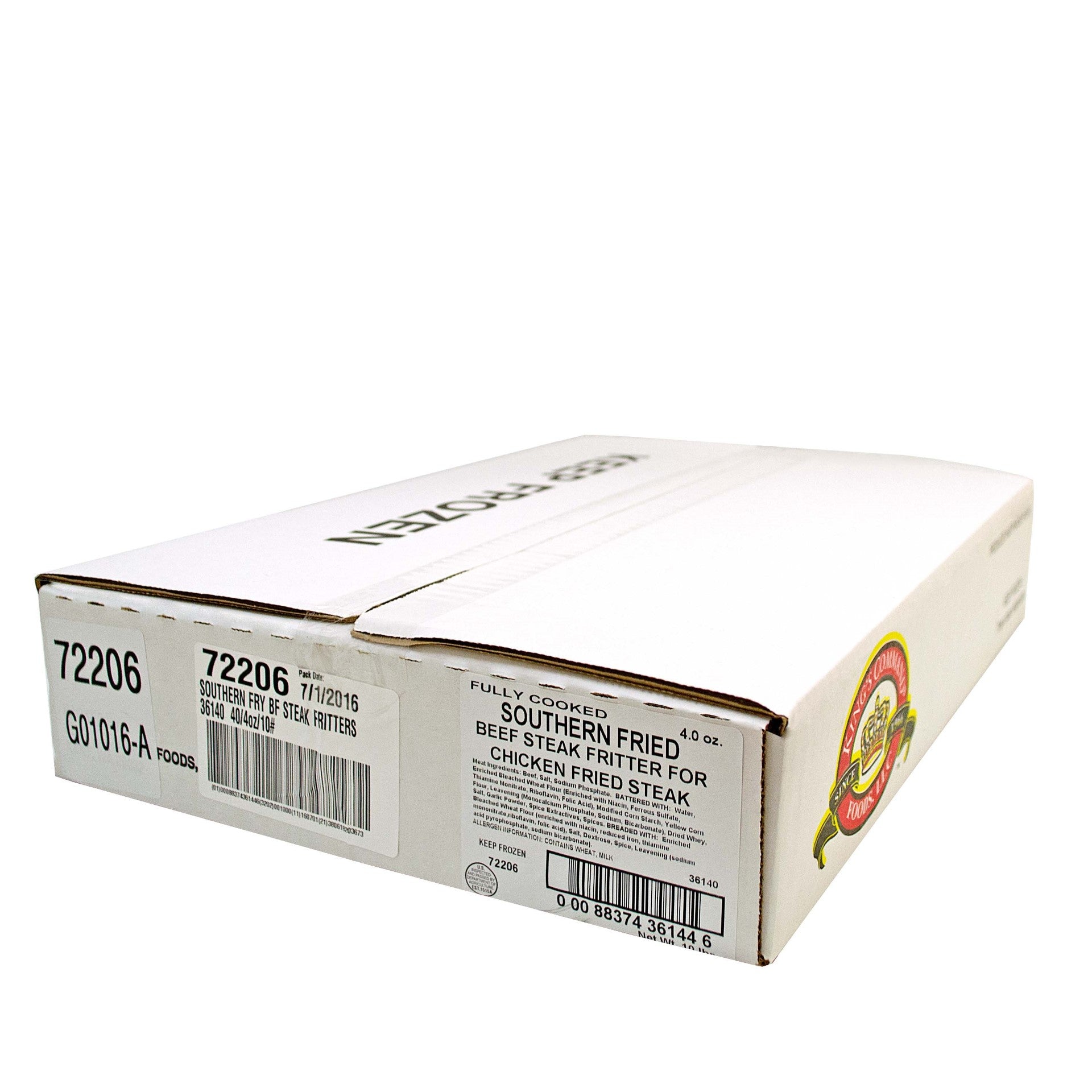 Fully Cooked Southern Ry Fried Beef Fritters Bulk 4 Ounce Size - 40 Per Case