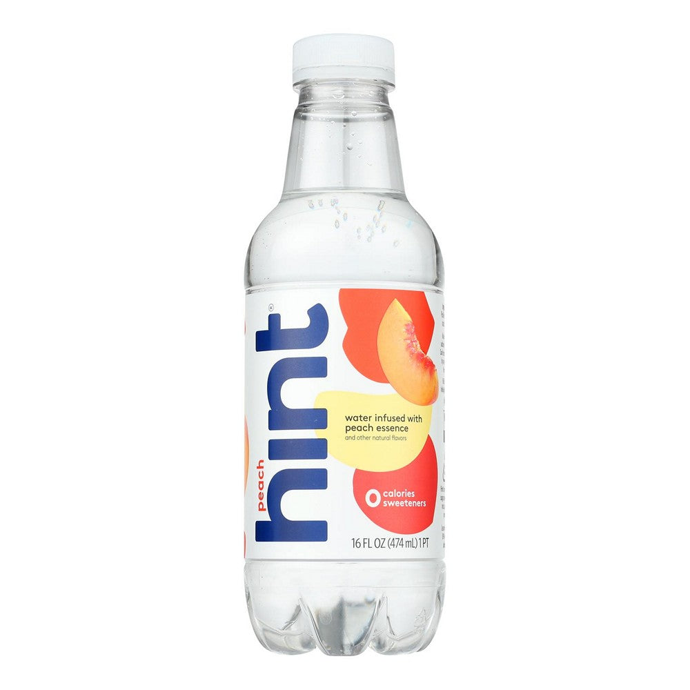 Hint Peach Water - Peach - Case of 12 - 16 Fl oz.