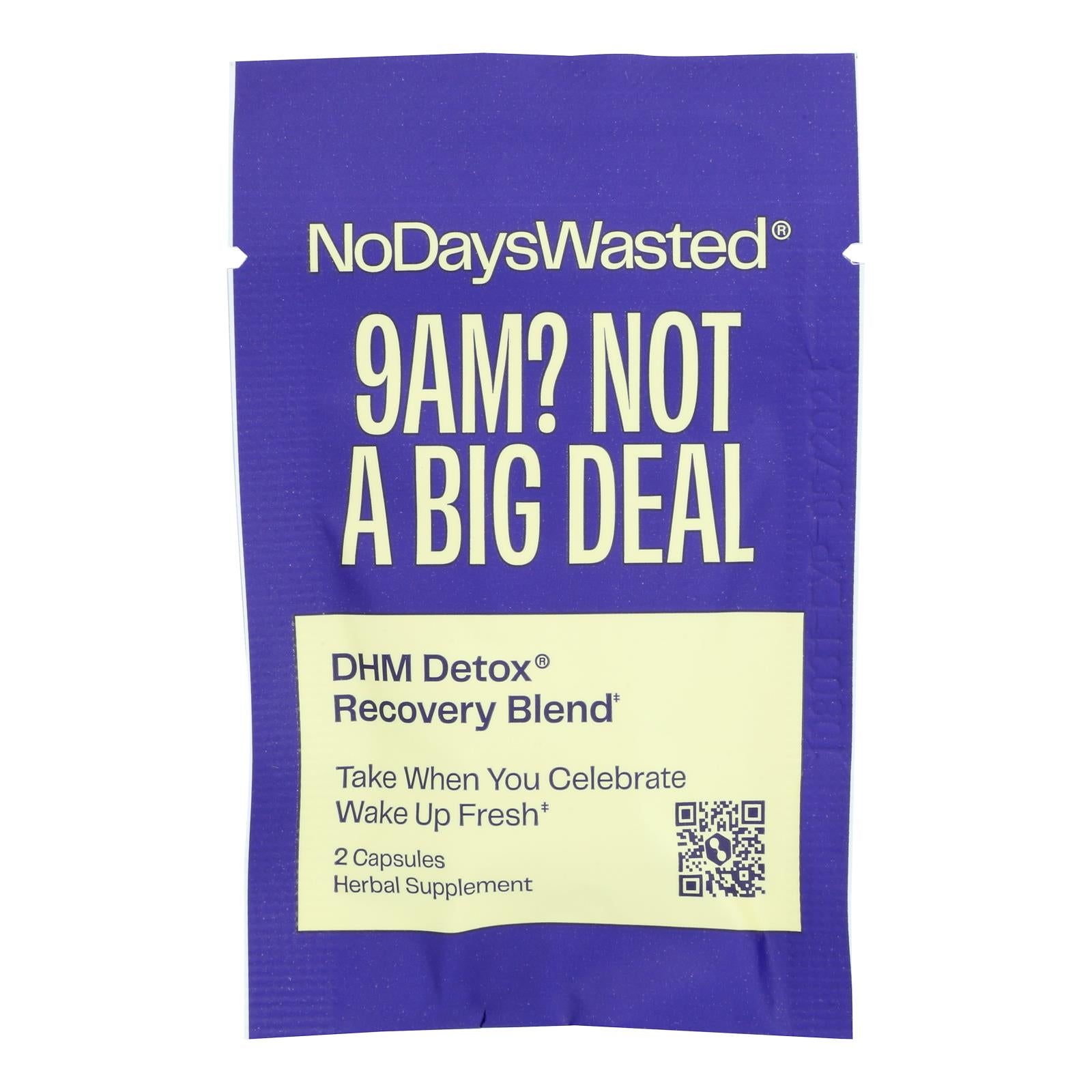 No Days Wasted - DisplayDhm Detox Rcvr 30 Ct - Case of 30-Count