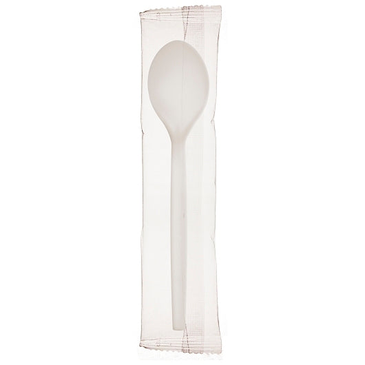 Ecosense 7In White Spoon Individually Wrapped - Not Compostable, 750 Each, 750 Per Pack