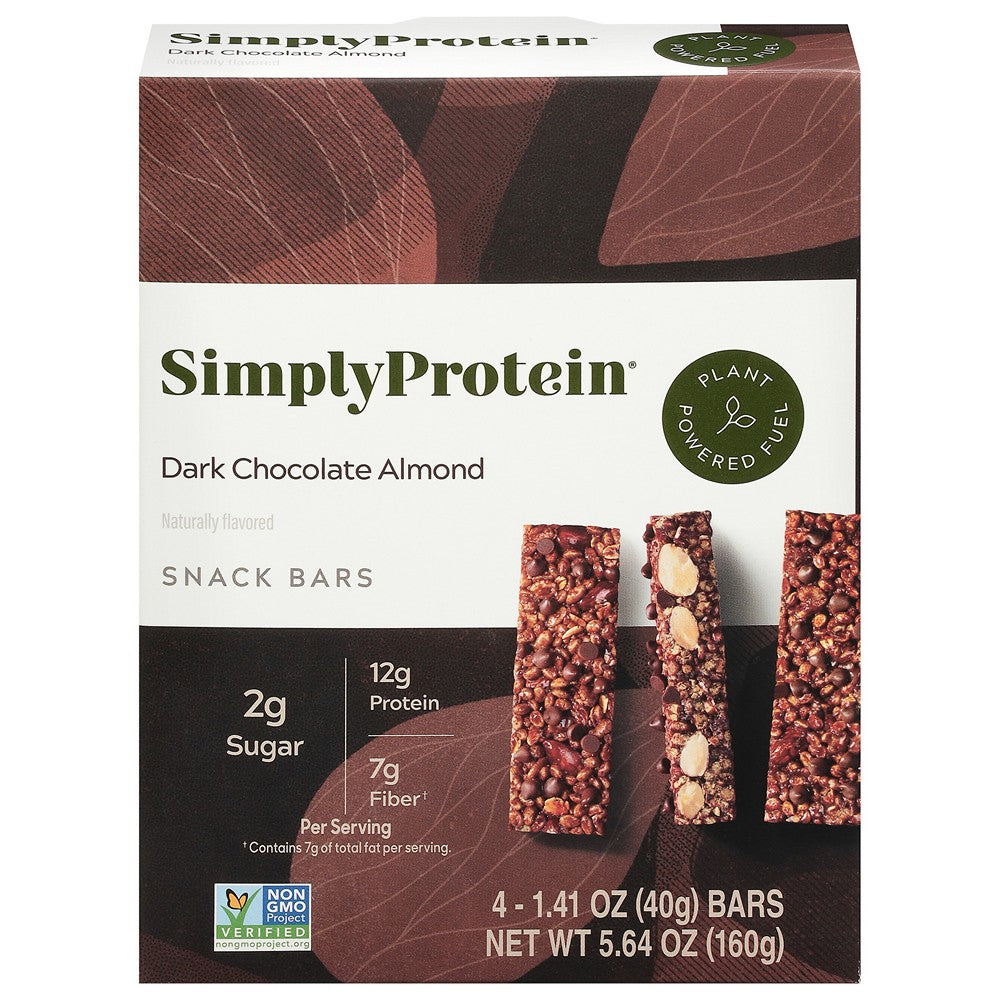 Simply Protein - Protein Bar Drk Choco Alm - Case of 6-4/1.41 Z