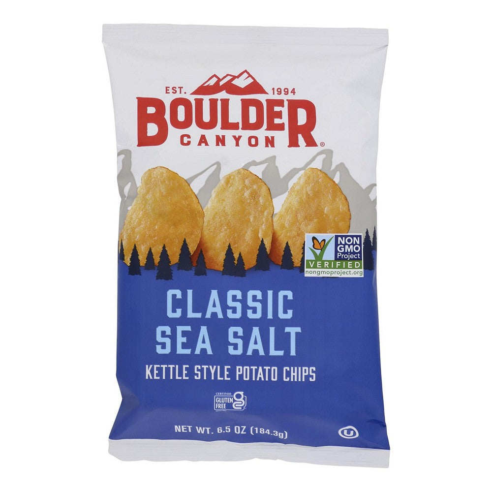Boulder Canyon - Kettle Chips - Sea Salt - Case of 12 - 6.5 oz.