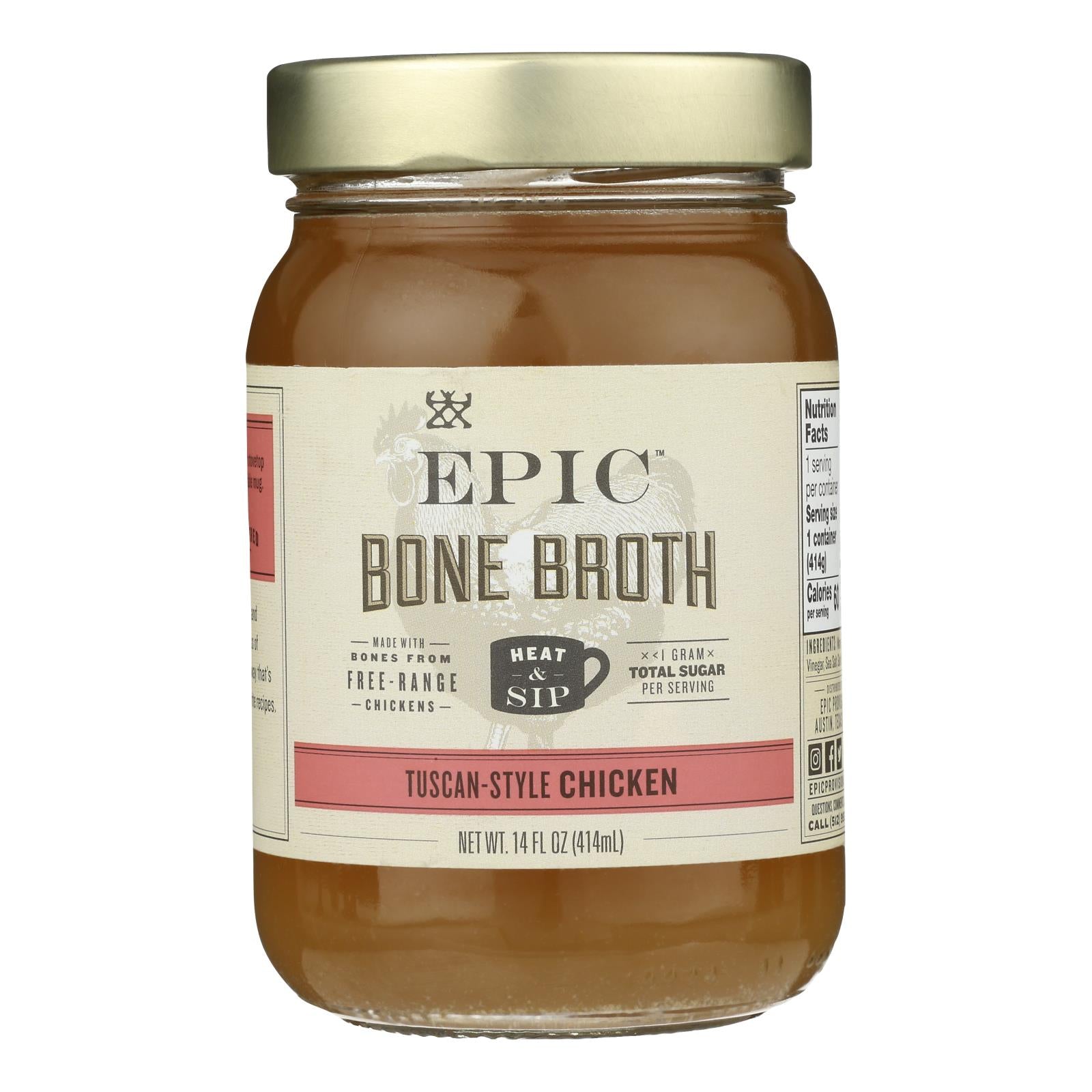 Epic - Bone Broth Tuscan Chicken - Case of 6-14 Fluid Ounce