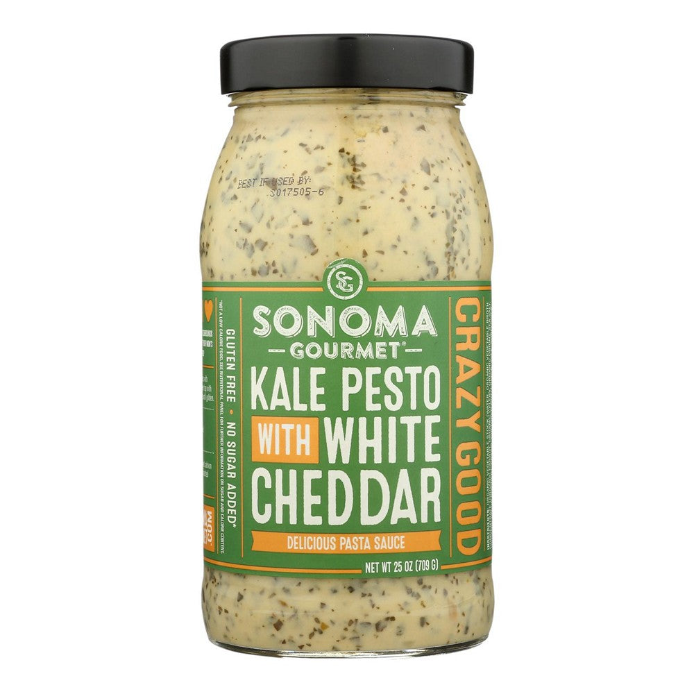 Sonoma Gourmet All Natural Pasta Sauce - Kale Pesto with White Cheddar - Case of 6 - 25 oz.