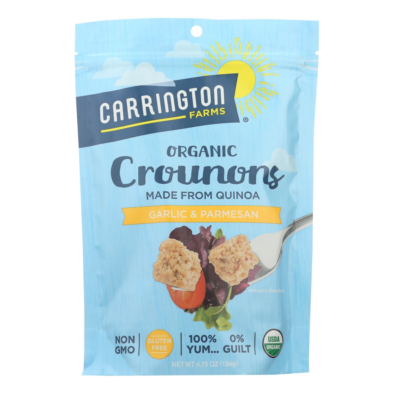 Carrington Farmsᆴ Organic Crounons Garlic & Parmesan - Case of 6 - 4.75 Ounce