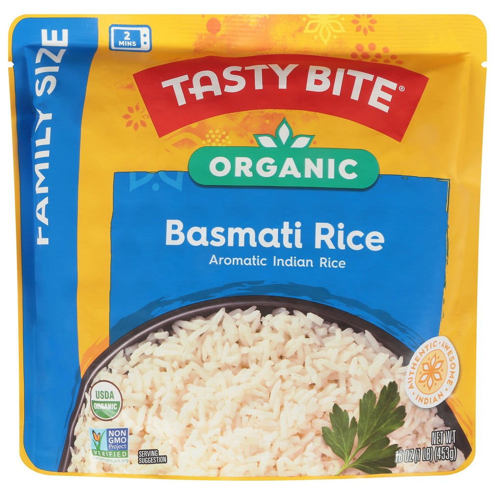 Tasty Bite - Rice Organic Basmati Fam Sz - Case of 6-16 OZ
