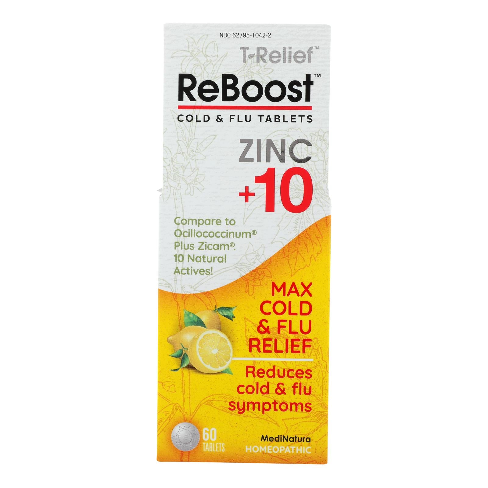 Reboost-medinatura - Tabs Cld/flu Zinc+10 Lemon - 1 Each-60 Tablets