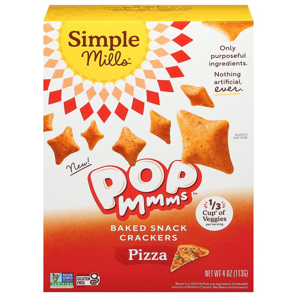Simple Mills - Crkr Bkd Snk Pza Pop Mmms - Case of 6-4 OZ
