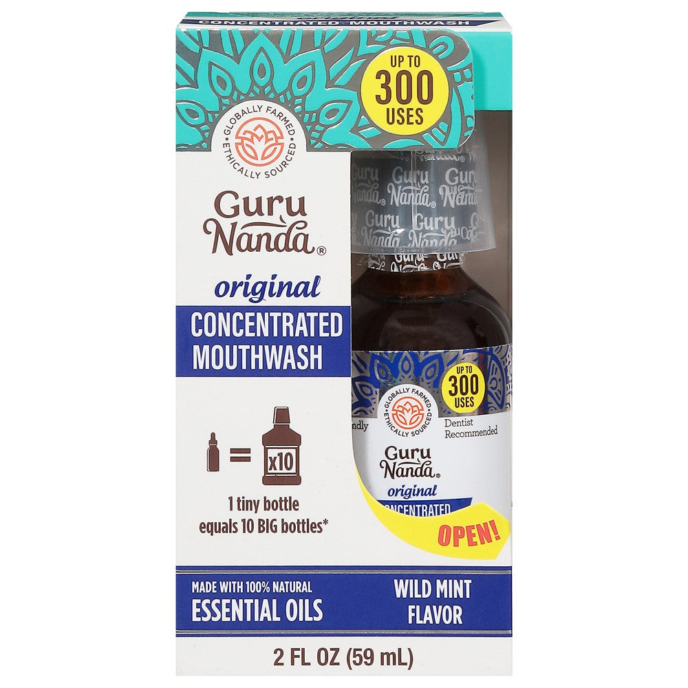 Gurunanda - Mouthwash Wld Mint Conc - EA of 1-2 OZ